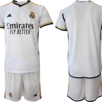 Real Madrid Custom 23/24 White Home Soccer Jersey Suit