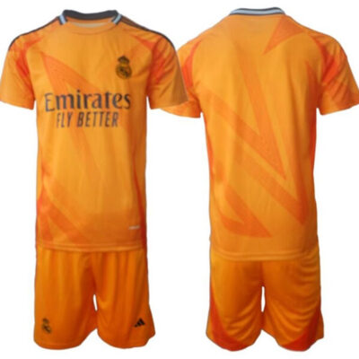 Real Madrid Custom 24/25 Orange Away Soccer Jersey Suit