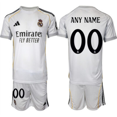 Real Madrid Custom 25/26 White Home Soccer Jersey Suit