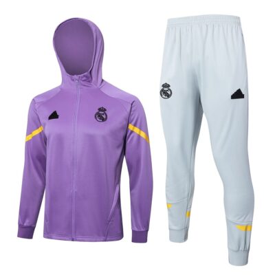 Real Madrid Hooded Tracksuit Sweatshirt 2024 2025 Purple