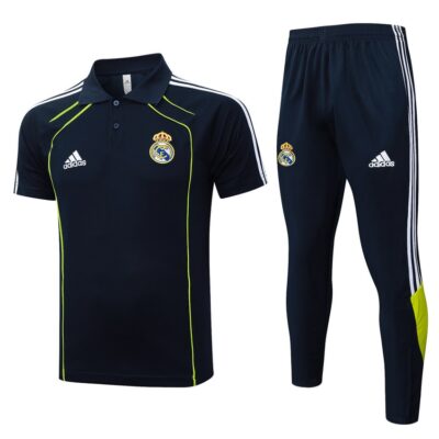 Real Madrid Polo + Pants 2025 2026 Black Night Training Tracksuit