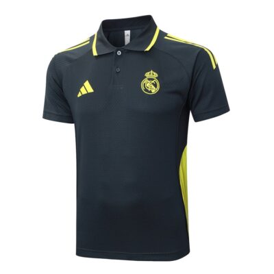 Alternative view of Real Madrid Polo + Pants 2025 2026 Dark Black Training Tracksuit