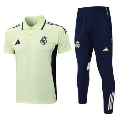 Real Madrid Polo + Pants 2025 2026 Light Green Training Tracksuit