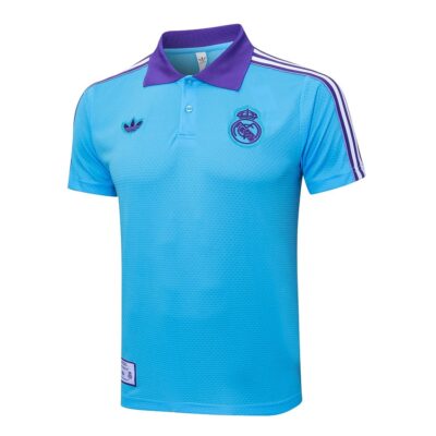 Alternative view of Real Madrid Polo + Pants 2025 2026 Sky Blue Training Tracksuit