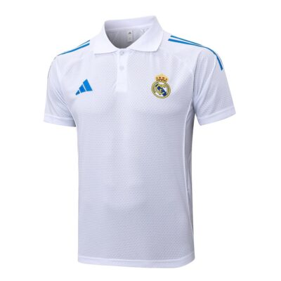 Alternative view of Real Madrid Polo + Pants 2025 2026 White Blue Training Tracksuit