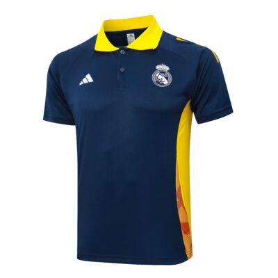 Alternative view of Real Madrid Polo + Pants Training Tracksuit 2024 2025 Blue Yellow