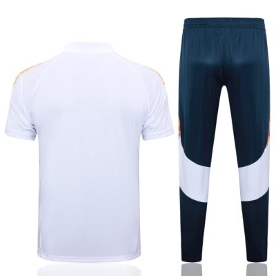 Real Madrid Polo + Pants Training Tracksuit 2024 2025 White - Image 4