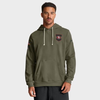 San Francisco 49ers Big & Tall 2025 Salute to Service Sideline Dominant Force Dri-FIT Hoodie - Olive