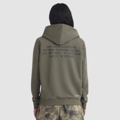 Alternative view of San Francisco 49ers Women's 2025 Salute to Service Sideline Standard Issue Dri-FIT Hoodie - Olive