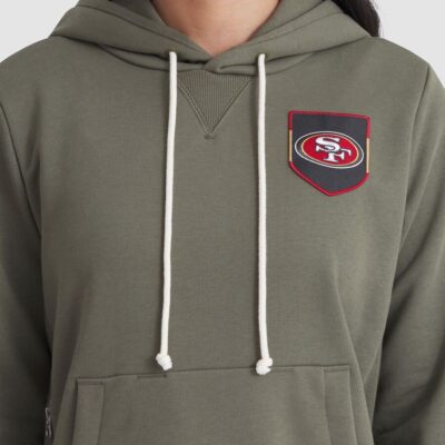 San Francisco 49ers Women's 2025 Salute to Service Sideline Standard Issue Dri-FIT Hoodie - Olive - Image 4