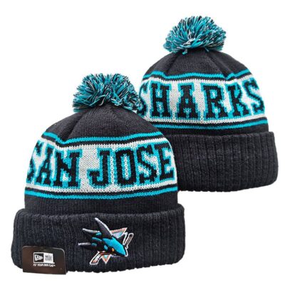 San Jose Sharks Cuffed Knit Hat with Pom