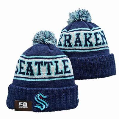 Seattle Kraken Cuffed Knit Hat with Pom