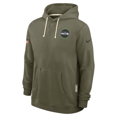 Seattle Seahawks 2025 Salute to Service Sideline Standard Issue Dri-FIT Hoodie - Olive - Image 4