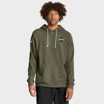 Seattle Seahawks 2025 Salute to Service Sideline Standard Issue Dri-FIT Hoodie - Olive