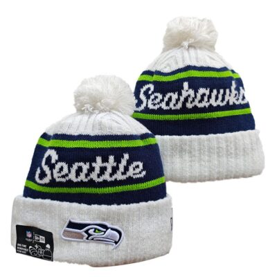 Seattle Seahawks Cuffed Knit Hat with Pom