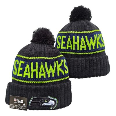 Seattle Seahawks Cuffed Knit Hat with Pom