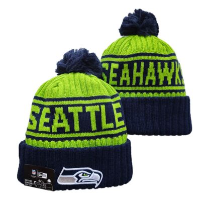 Seattle Seahawks Cuffed Knit Hat with Pom