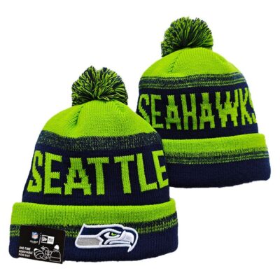 Seattle Seahawks Cuffed Knit Hat with Pom