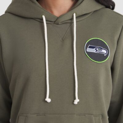 Seattle Seahawks Women's 2025 Salute to Service Sideline Standard Issue Dri-FIT Hoodie - Olive - Image 4