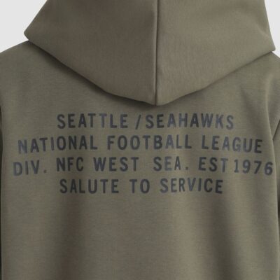 Seattle Seahawks Women's 2025 Salute to Service Sideline Standard Issue Dri-FIT Hoodie - Olive - Image 8