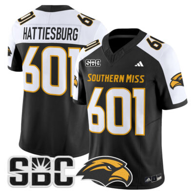 Southern Miss Golden Eagles 2025 Vapor Limited Jersey - Black Alternate Hattiesburg 601