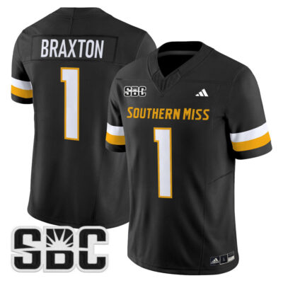 Southern Miss Golden Eagles 2025 Vapor Limited Jersey - Black Braylon Braxton
