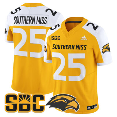 Southern Miss Golden Eagles 2025 Vapor Limited Jersey - Gold Alternate #25 Southern Miss
