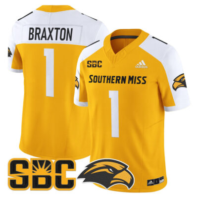 Southern Miss Golden Eagles 2025 Vapor Limited Jersey - Gold Alternate Braylon Braxton