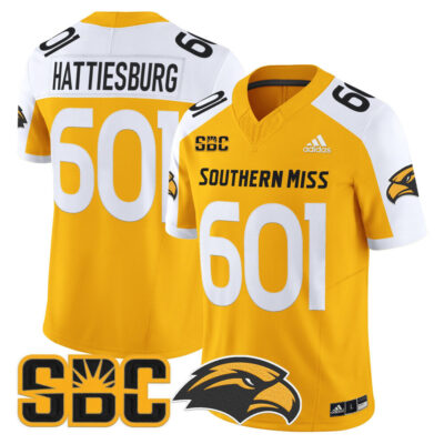Southern Miss Golden Eagles 2025 Vapor Limited Jersey - Gold Alternate Hattiesburg 601