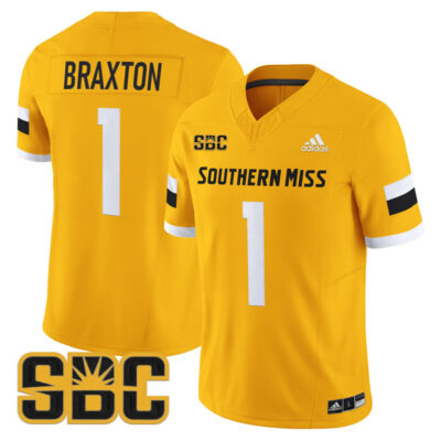 Southern Miss Golden Eagles 2025 Vapor Limited Jersey - Gold Braylon Braxton