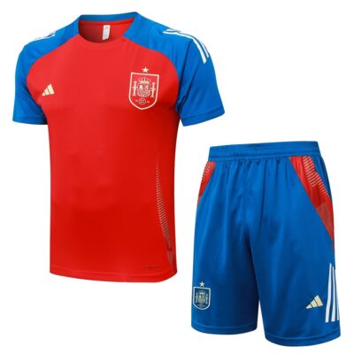Spain 2024 2025 Red Soccer Jersey Shorts Set