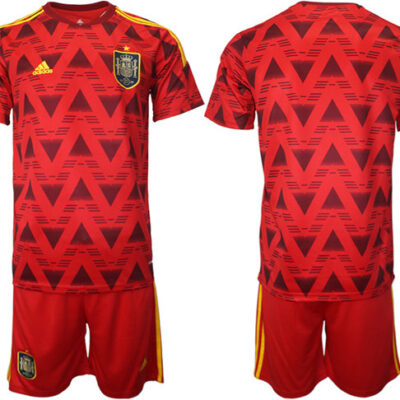 Spain Blank Red Home Soccer Jersey Suit