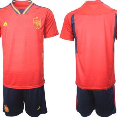 Spain Blank Red Home Soccer Jersey Suit