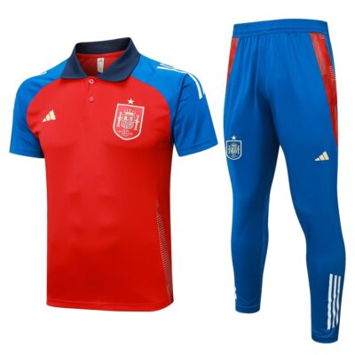Spain Polo + Pants 2024 2025 Red Training Tracksuit