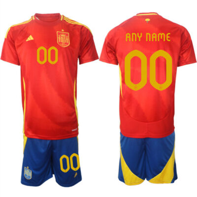Spain Team Custom 2024-25 Red Home Soccer Jersey Suit