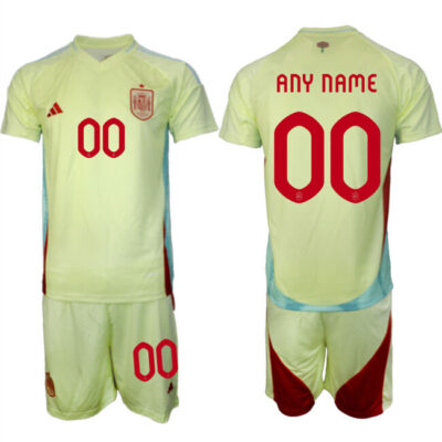 Spain Team Custom 2024-25 Yellow Away Soccer Jersey Suit