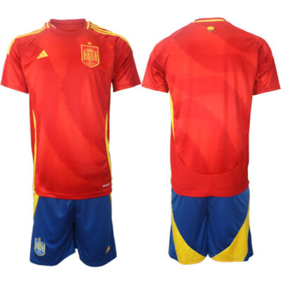 Spain Team UEFA Euro 2024 Red Home Soccer Jersey Suit