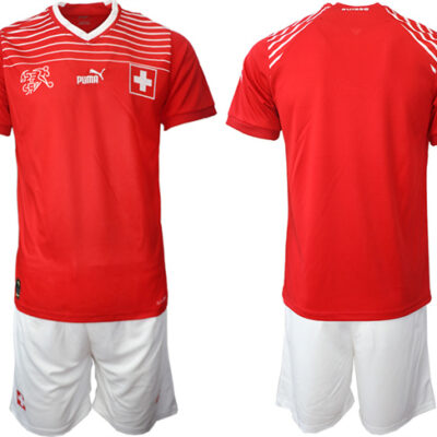 Switzerland Custom Red Home Soccer Jersey Suit