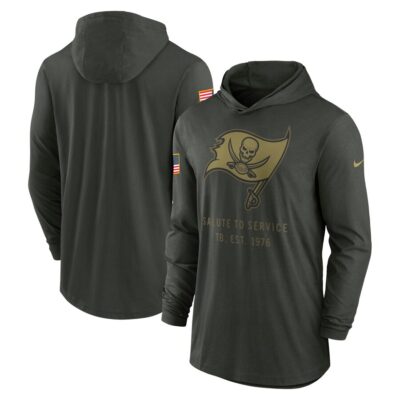 Tampa Bay Buccaneers 2025 Salute to Service Sideline Dri-FIT Lightweight Hooded Pullover - Forest Green