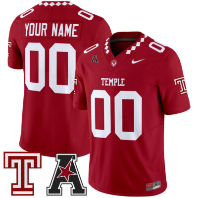 Temple Owls 2025 Vapor Limited Custom Jersey - Crimson
