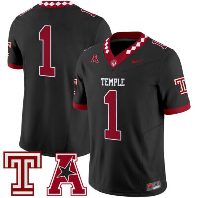 Temple Owls 2025 Vapor Limited Jersey - Black #1 Team