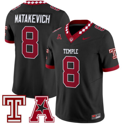 Temple Owls 2025 Vapor Limited Jersey - Black Tyler Matakevich