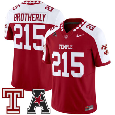Temple Owls 2025 Vapor Limited Jersey - Crimson Alternate Brotherly 215