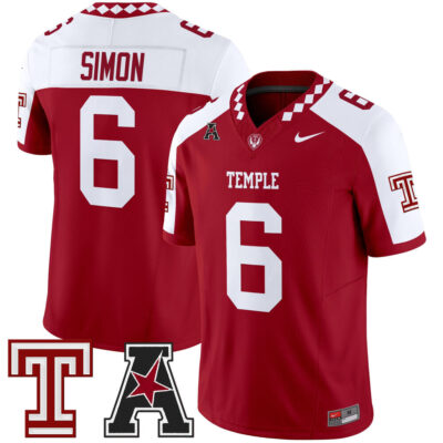 Temple Owls 2025 Vapor Limited Jersey - Crimson Alternate Evan Simon