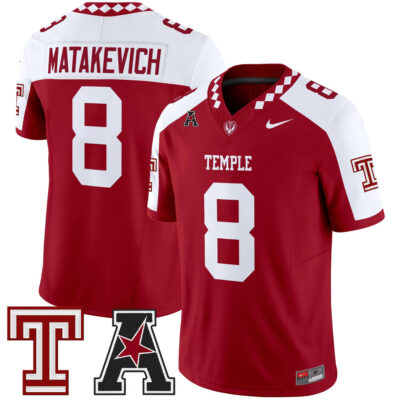 Temple Owls 2025 Vapor Limited Jersey - Crimson Alternate Tyler Matakevich