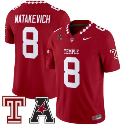 Temple Owls 2025 Vapor Limited Jersey - Crimson Tyler Matakevich