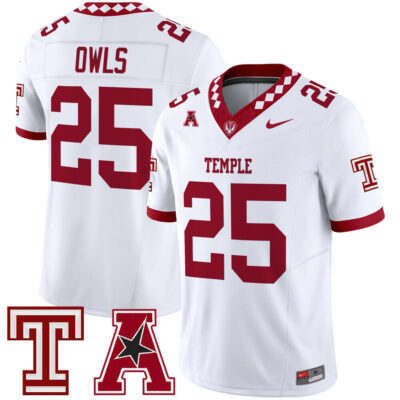 Temple Owls 2025 Vapor Limited Jersey - White #25 Owls