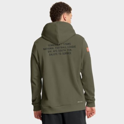 Alternative view of Tennessee Titans 2025 Salute to Service Sideline Standard Issue Dri-FIT Hoodie - Olive