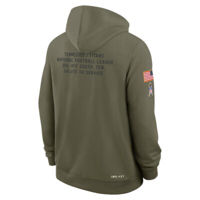 Tennessee Titans 2025 Salute to Service Sideline Standard Issue Dri-FIT Hoodie - Olive - Image 5