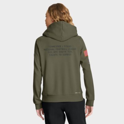 Alternative view of Tennessee Titans Women's 2025 Salute to Service Sideline Standard Issue Dri-FIT Hoodie - Olive